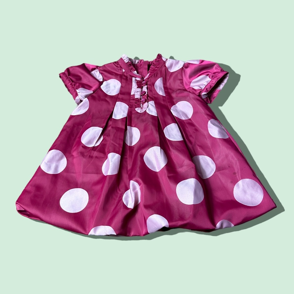 Baby Gap Pink Polka Dot Bubble Dress Size 6-12 Months